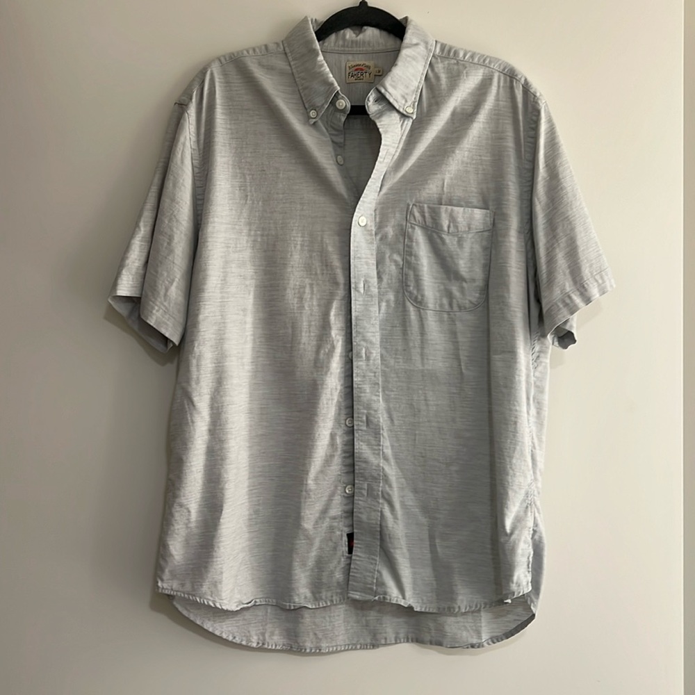 Faherty gray short sleeve button down